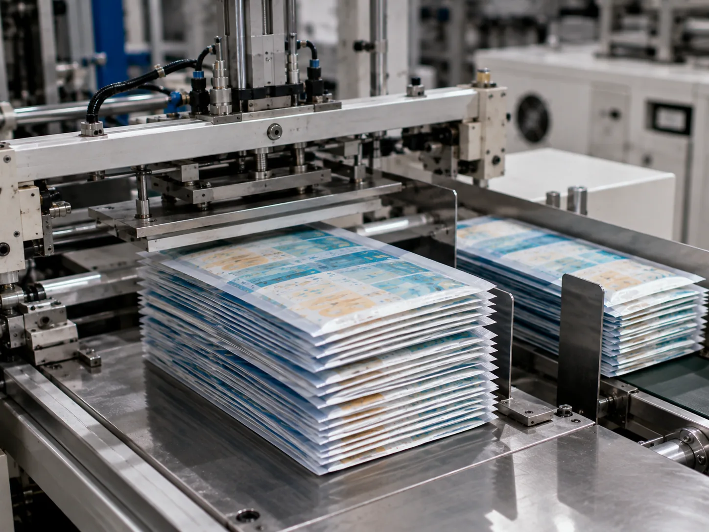 Automated counting and packing of finished bags
