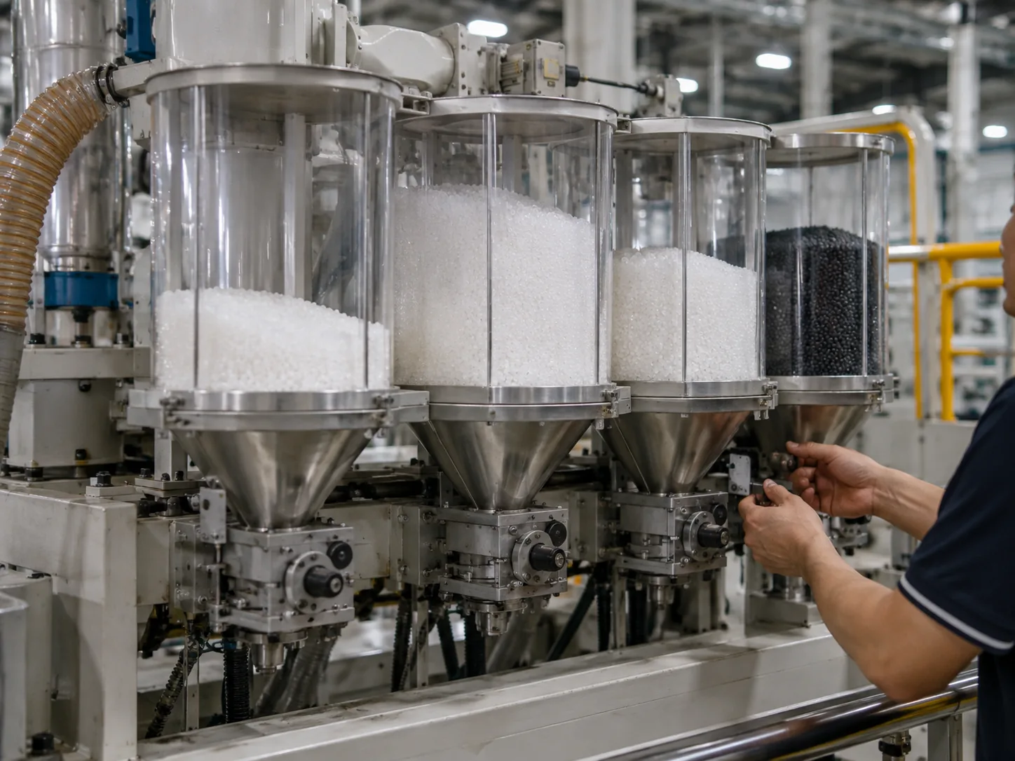 Resin blending and dosing for blown film extrusion
