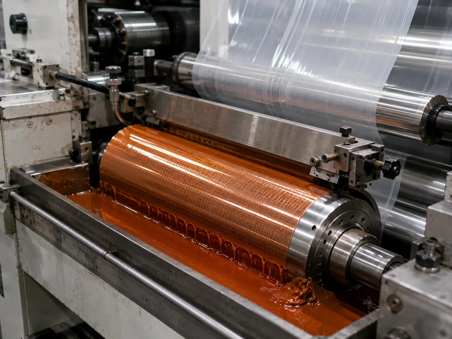 Ink transfer from engraved cylinder to substrate