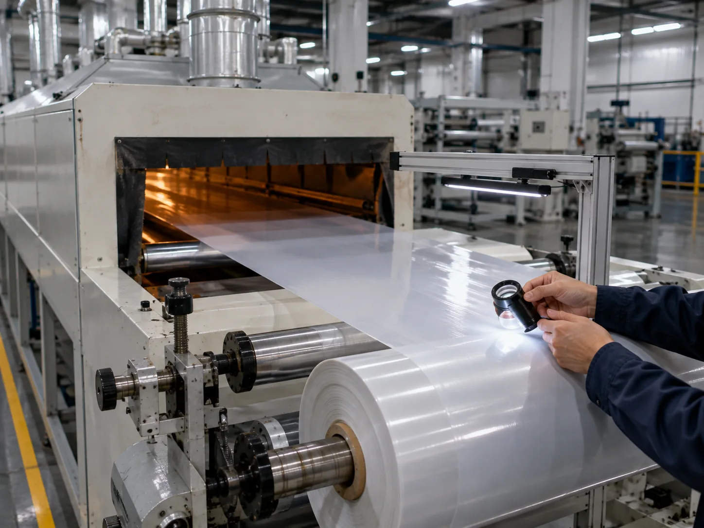 Curing and inspection of laminated film
