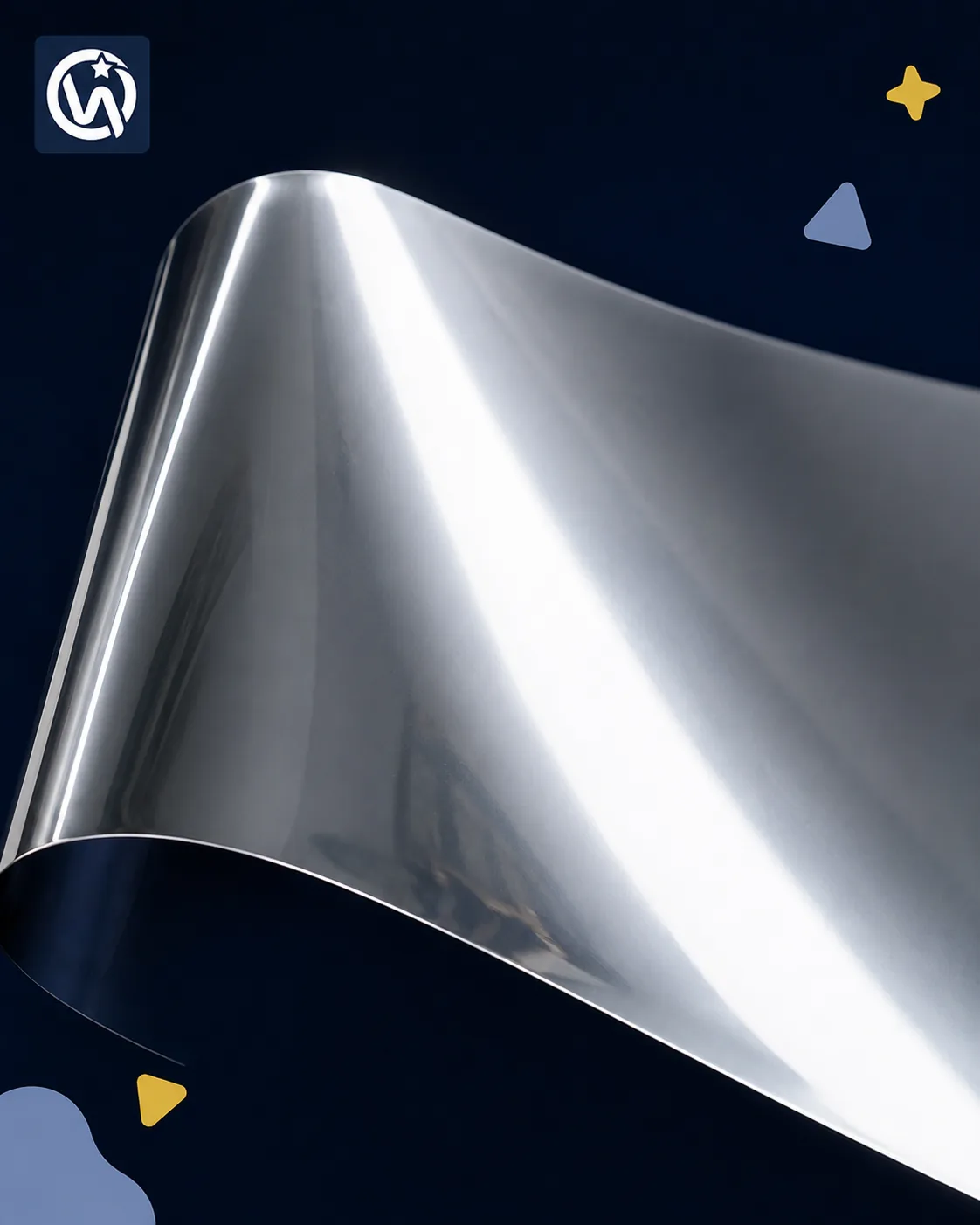 Aluminized surface finish close-up — vacuum metallization · in-house