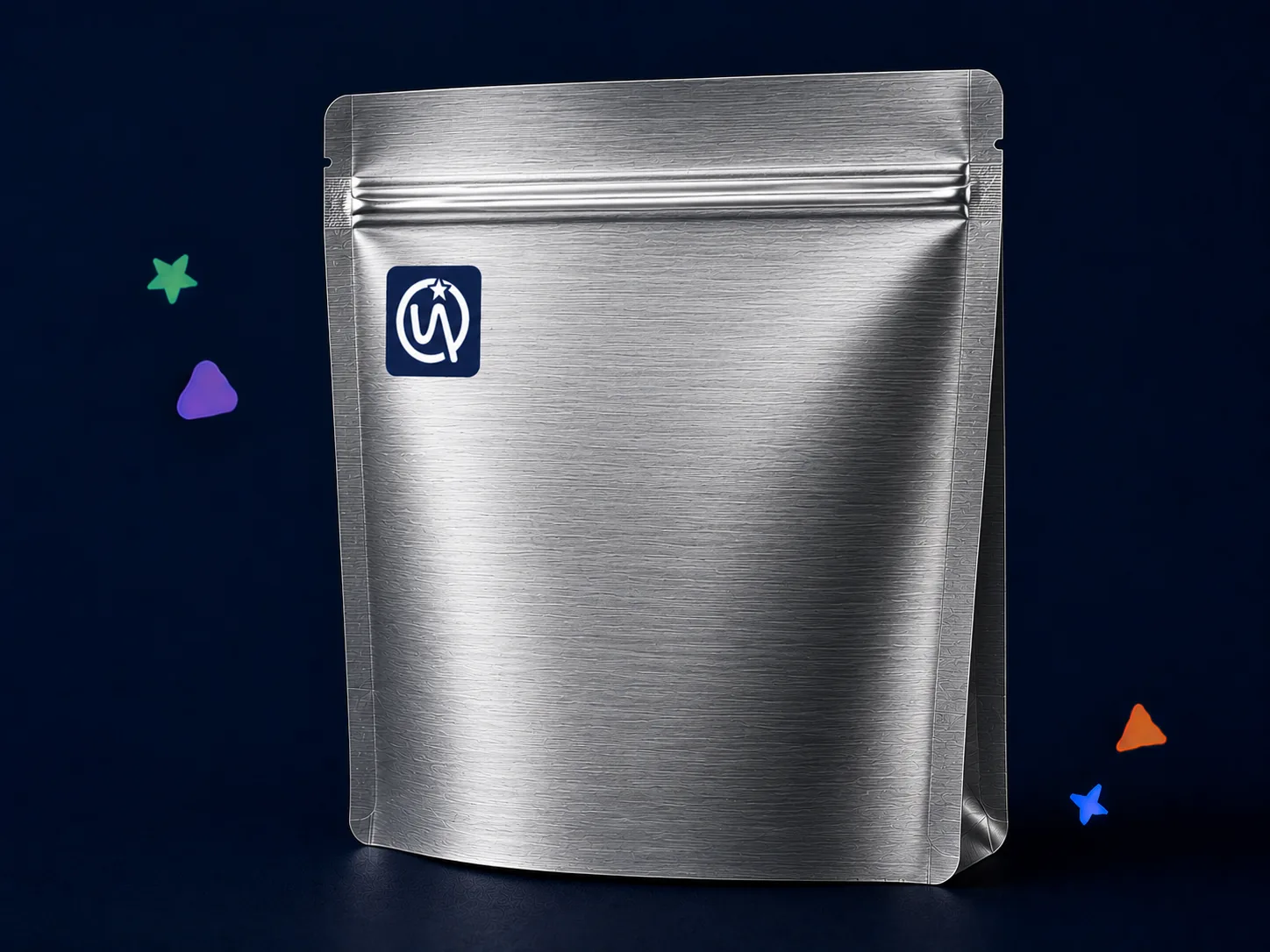 Zipper Bag — Resealable bags with brushed metallic finish for premium lines