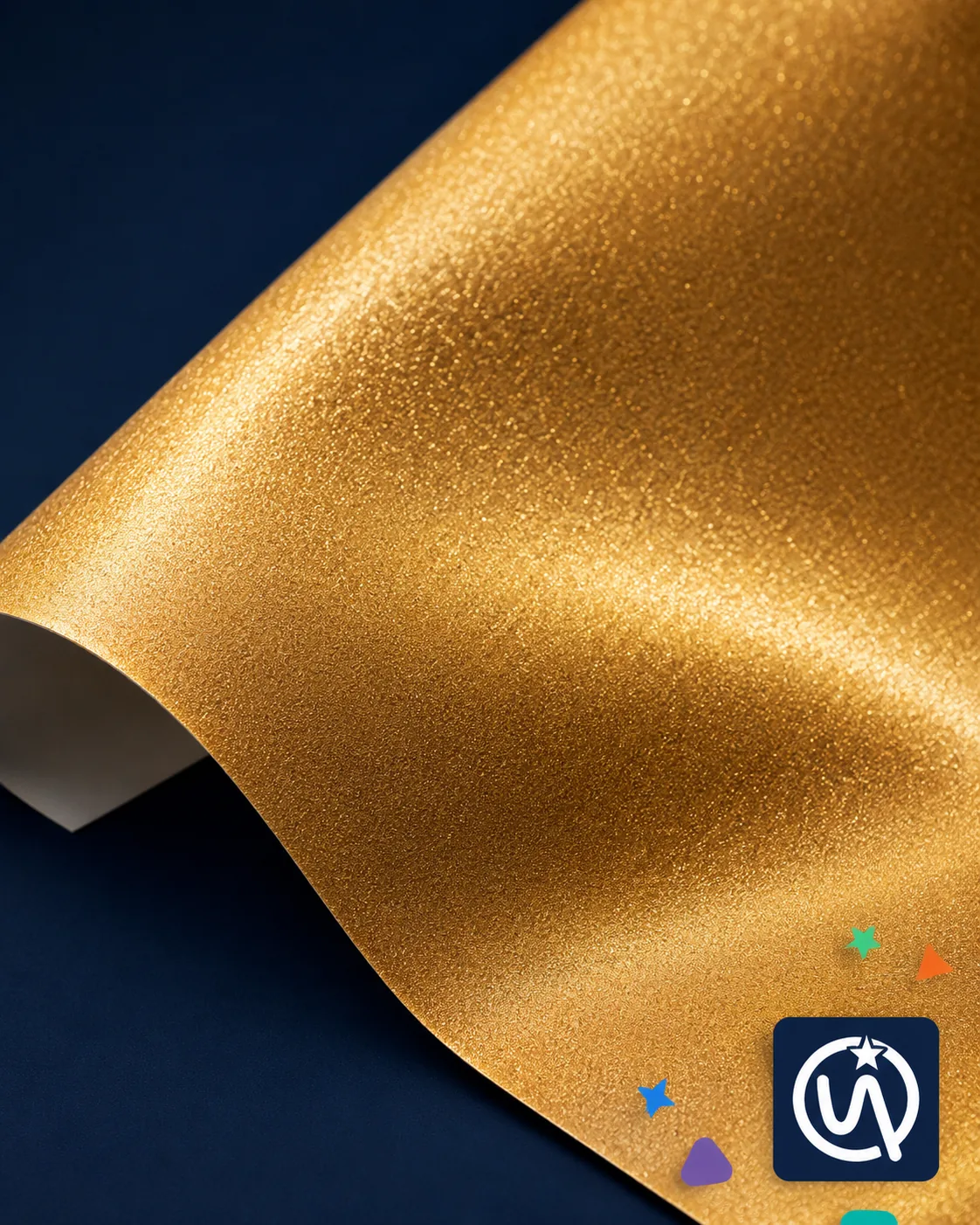 Gold Sand surface finish close-up — metallic particle coating · in-house