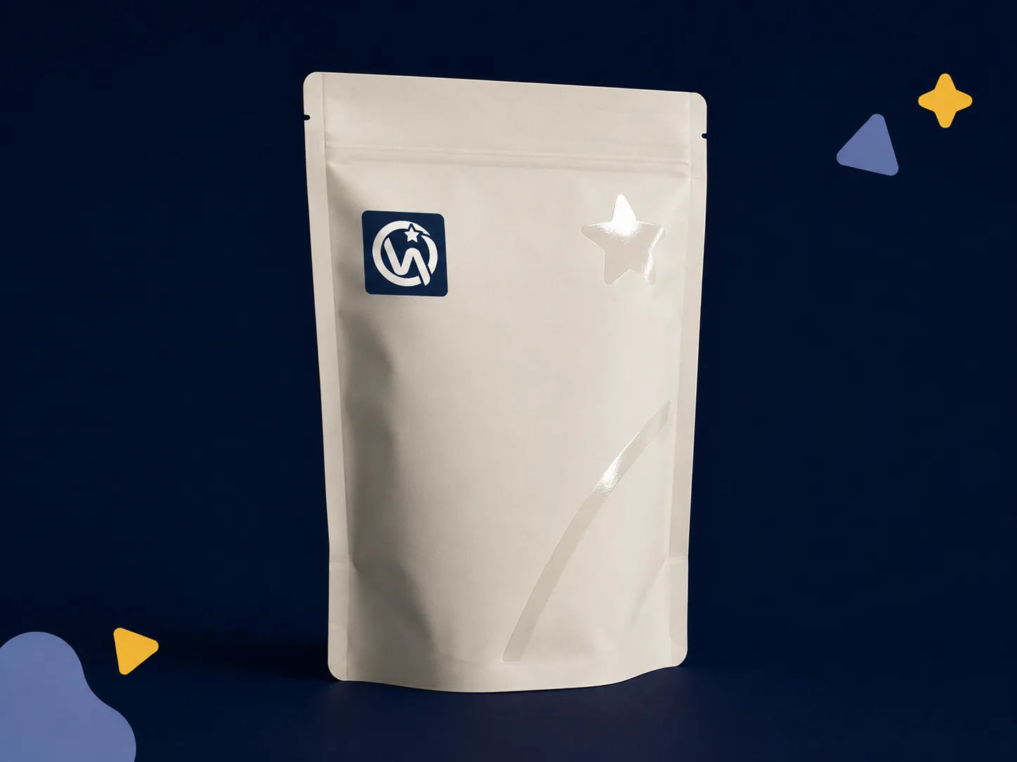 Stand Up Pouch — Spot UV logo and graphic accents on matte stand-up pouches