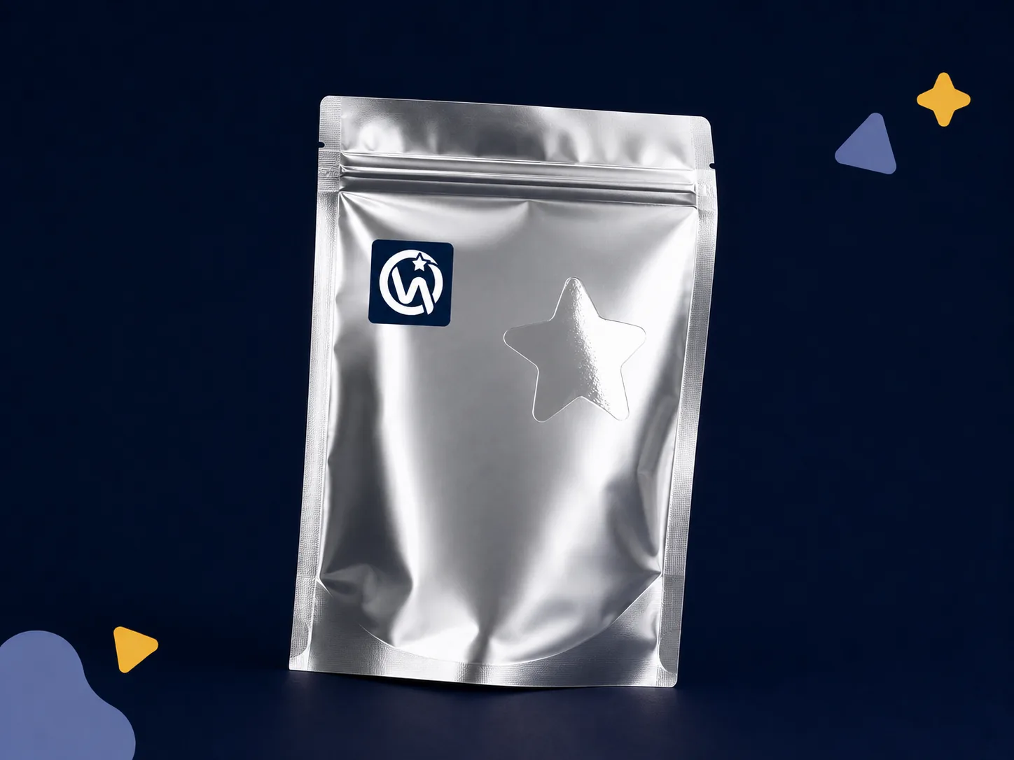 Mylar Bag — Spot UV detailing on foil and matte mylar bags