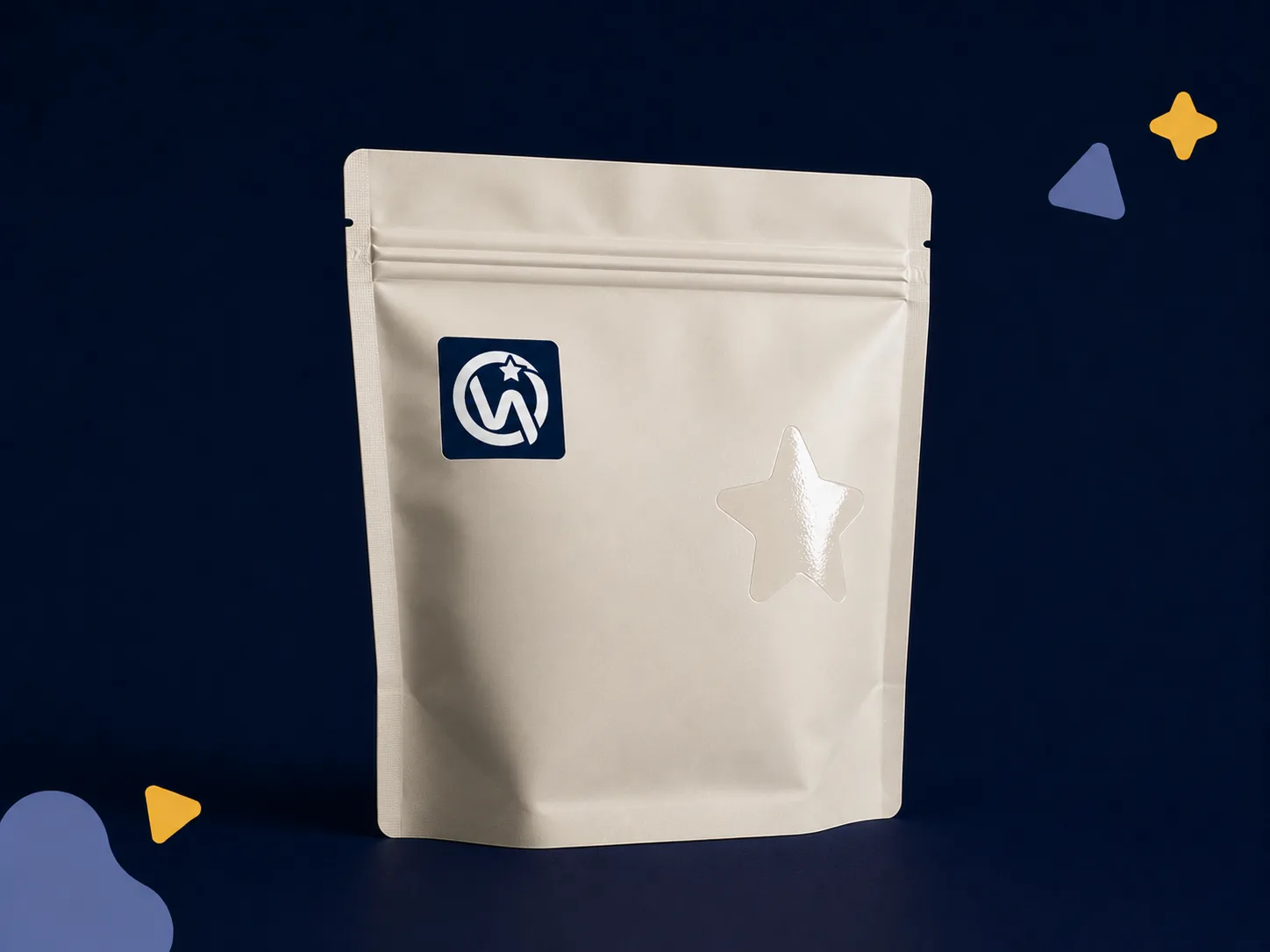Zipper Bag — Resealable bags with spot UV brand mark highlights