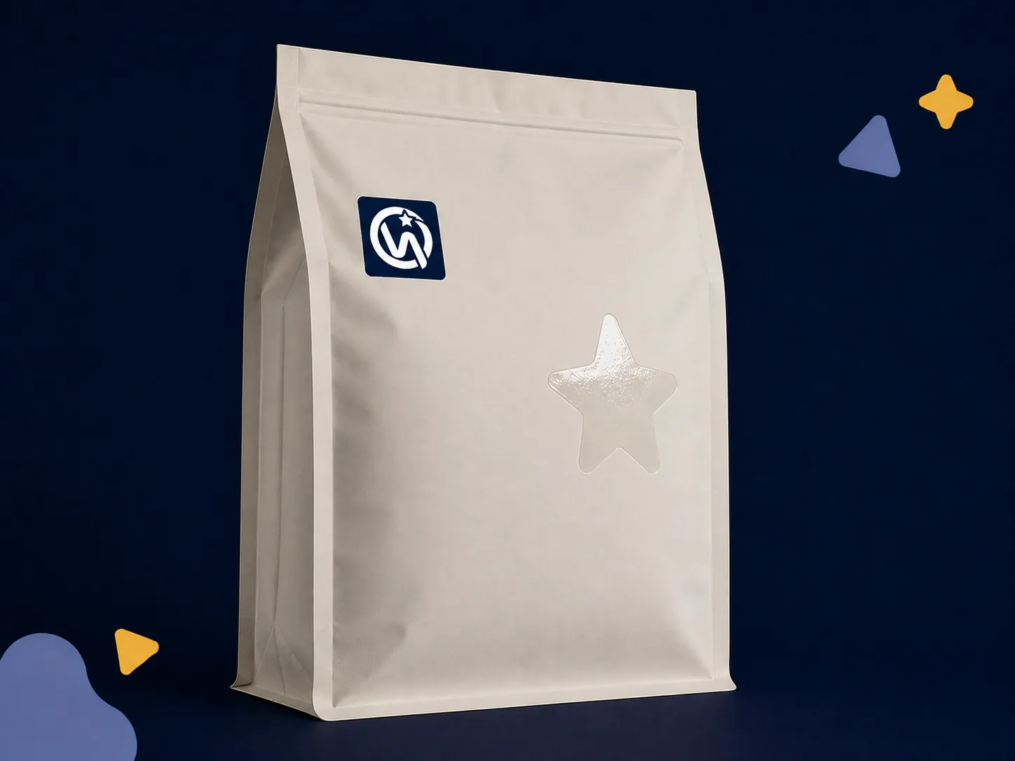 Side Gusset Bag — Large-format bags with spot UV logo treatment