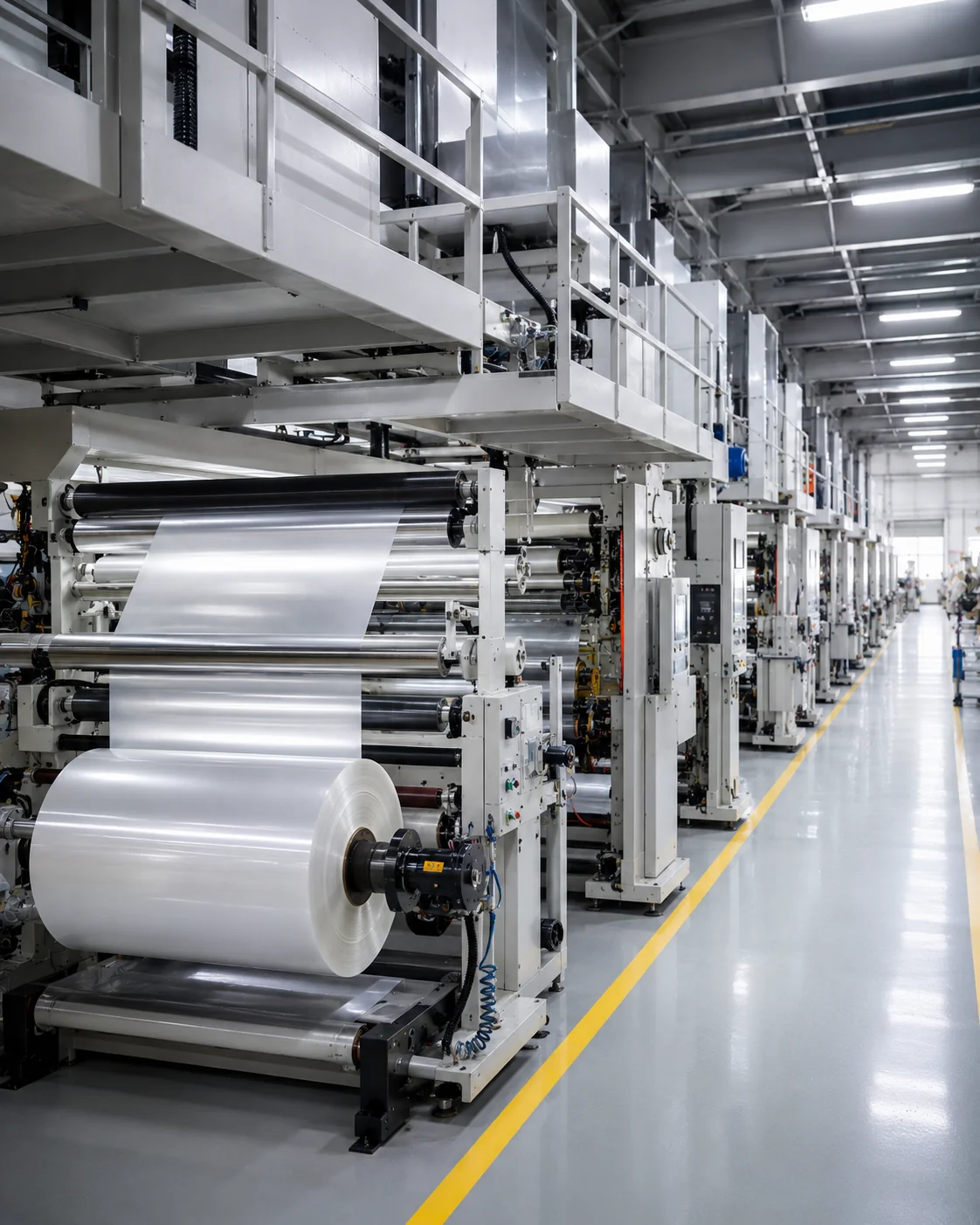 In-house printing, lamination and converting production line at the Tansox Quanzhou facility