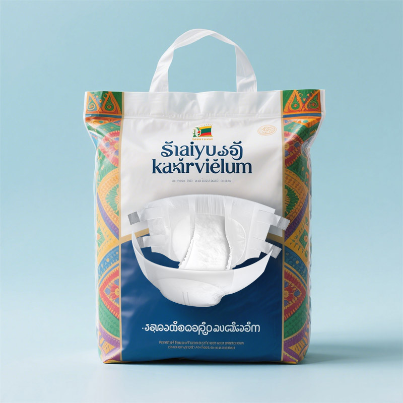 Adult diapers European style  packing pouch from Sri Lanka