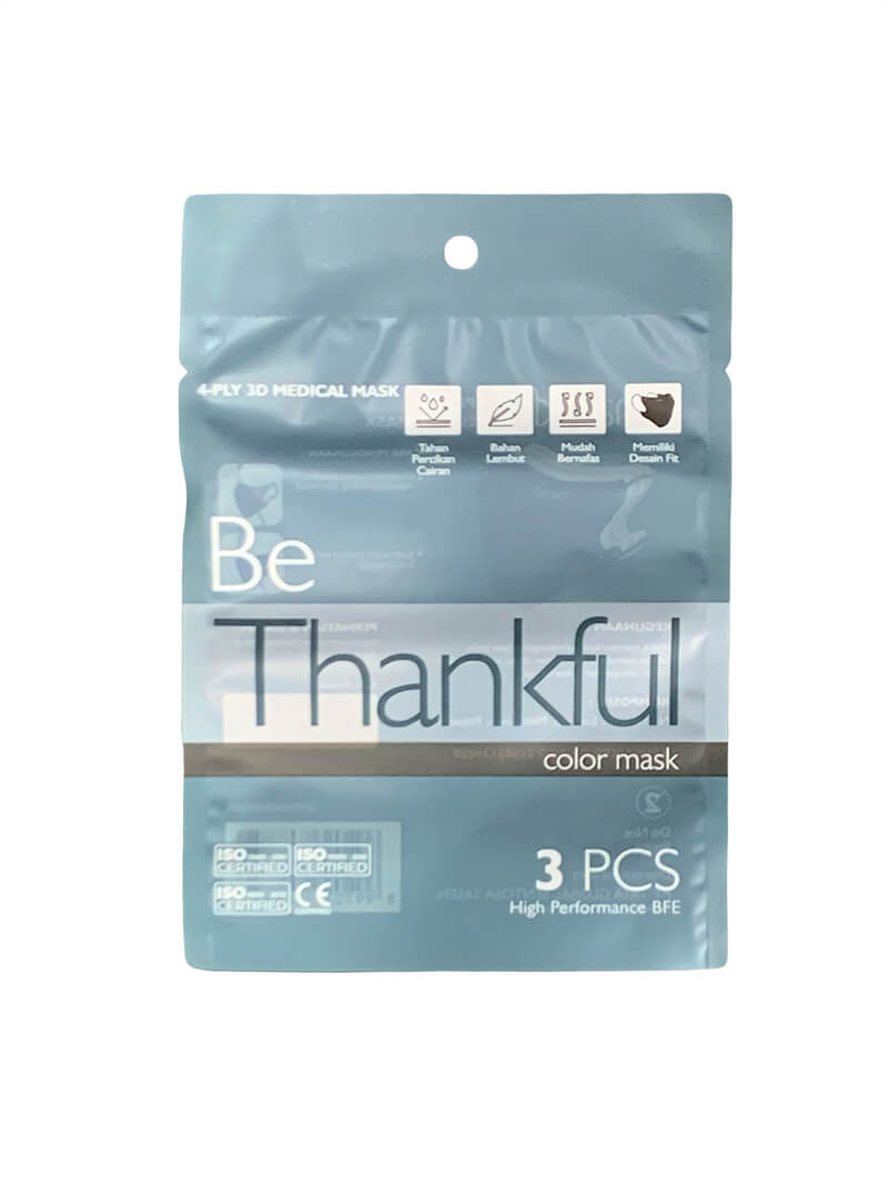 OPP or PE transparent zipper self-sealing mask bag